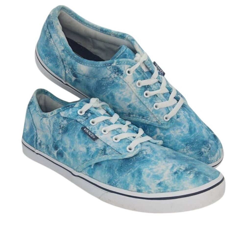 VANS Winston Women's Pre-owned Blue Water Low Top Lace-up Sneakers - sz. 8 1/2